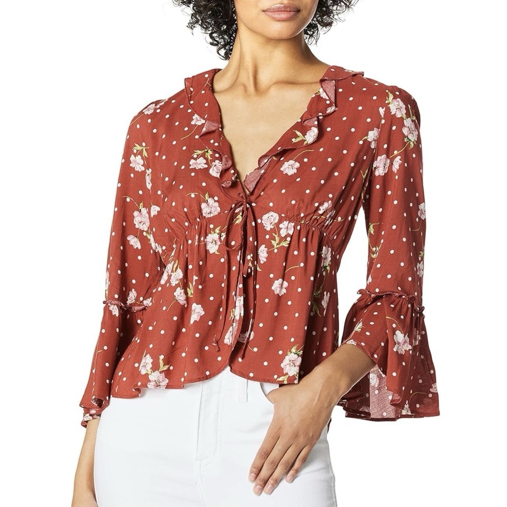 Show Me Your Mumu Hayley Top Dotcha Love Me Floral Polka Boho XS NWT